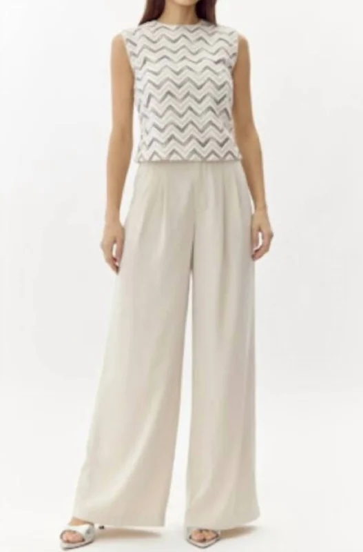 Advanced Design Stanley Wide Leg Trousers In Bone