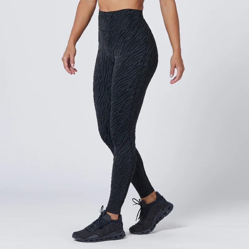 Sports Fashion Anti-Slip Leggings 27" - Black Print