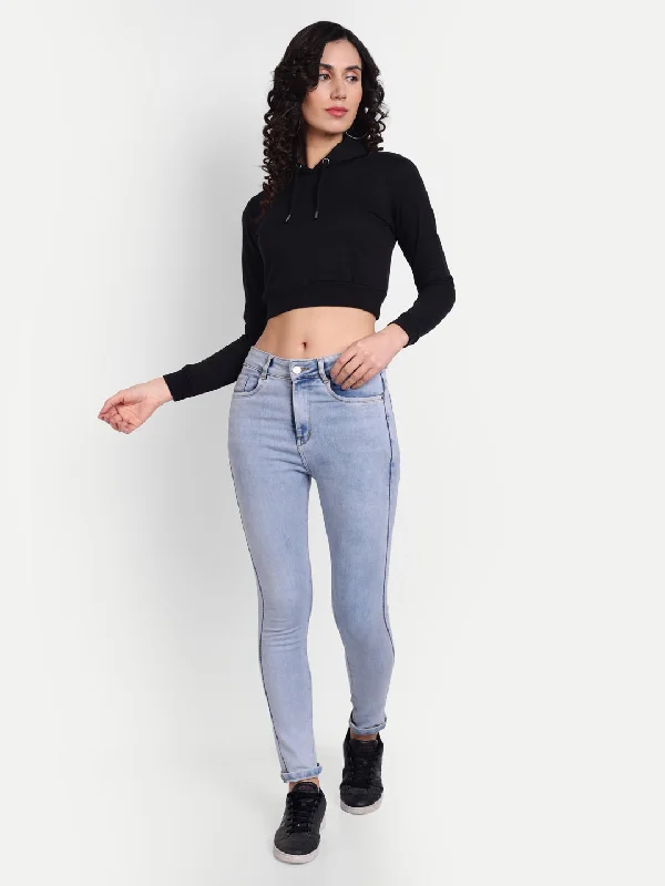 Fashion Innovation Crop Hoodie by UQ (Black)