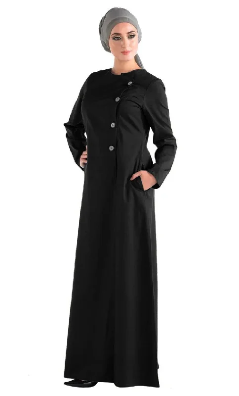 Simple Comfort Front Open Cotton Jilbab with side pockets