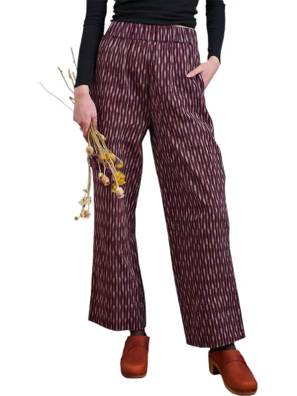 College Style Rosie Pants In Plum Ikat