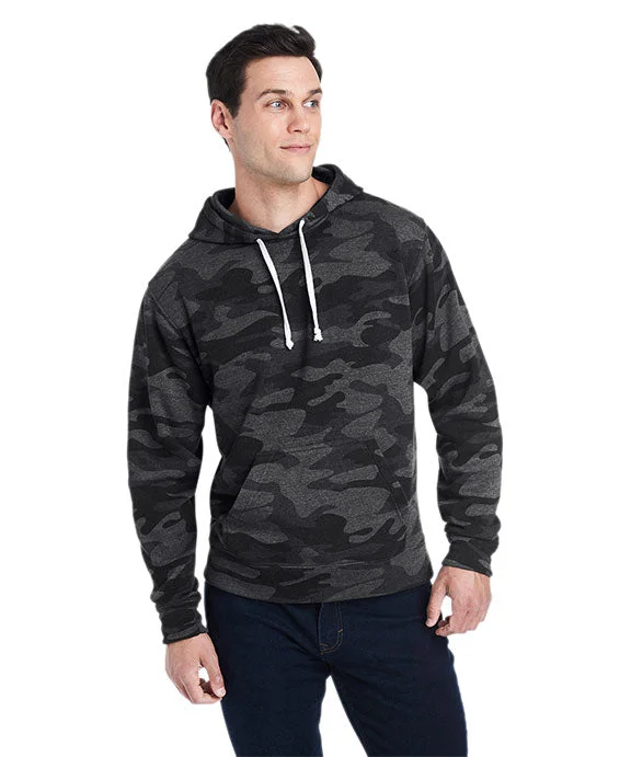 Fashion Touch JA8871 - J America Adult Triblend Pullover Fleece Hooded Sweatshirt | Black Camo Triblend
