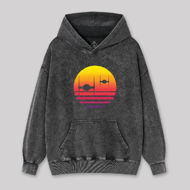 Stylish Comfort Tie Fighter Sunset Washed Hoodie