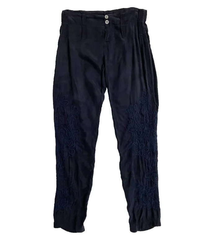 Personalized Clothing Pete & Greta Embroidered Pants In Blue