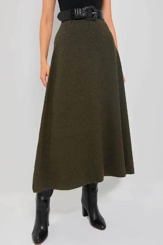 Design Perception Moss Green Raye Knit Skirt