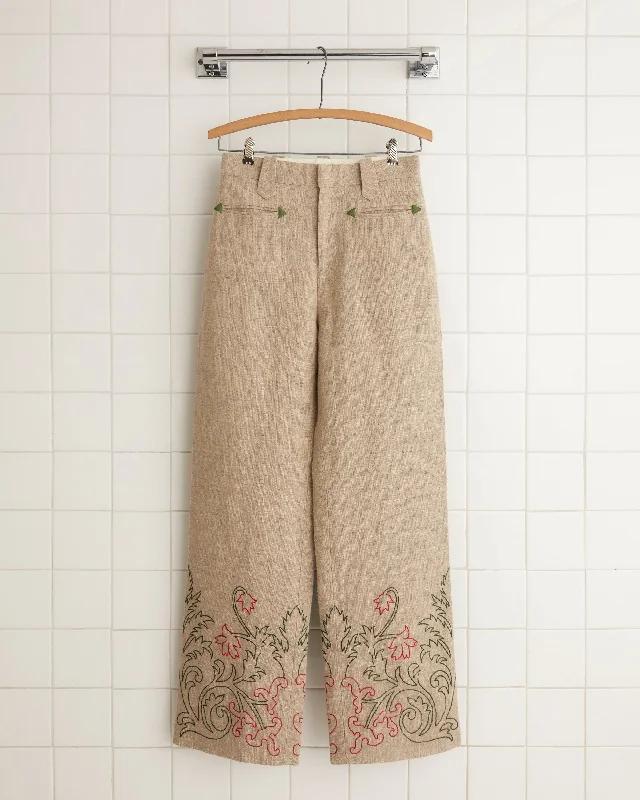 Versatile Wear Embroidered Trumpetflower Murphy Trousers