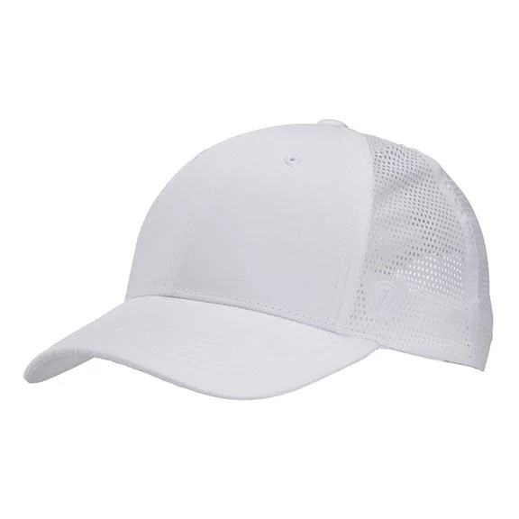 Exclusive Customization TW5536 - J America Flight Lasercut Mesh Trucker Hat | White