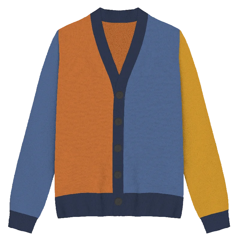 Lace Design AroAce Colorblock Knit Cardigan