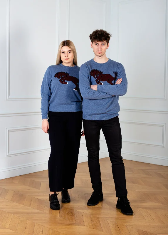Comfortable Design Unisex Blue jeans sweater Horse