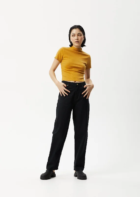 Simple research AFENDS Womens Shelby - Wide Leg Pants - Black