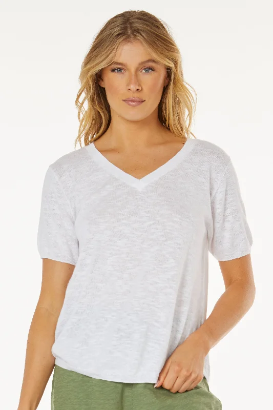 Soft Fabrics Mododoc Short Sleeve V-Neck Summer Sweater