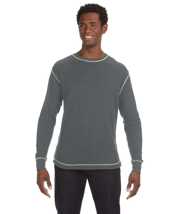 Soft Textures JA8238 - J America Mens Vintage Long-Sleeve Thermal T-Shirt | Charcoal Heather/Vint White