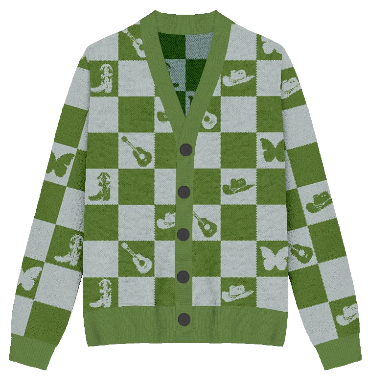 Urban Style Debut Checkered Knit Cardigan