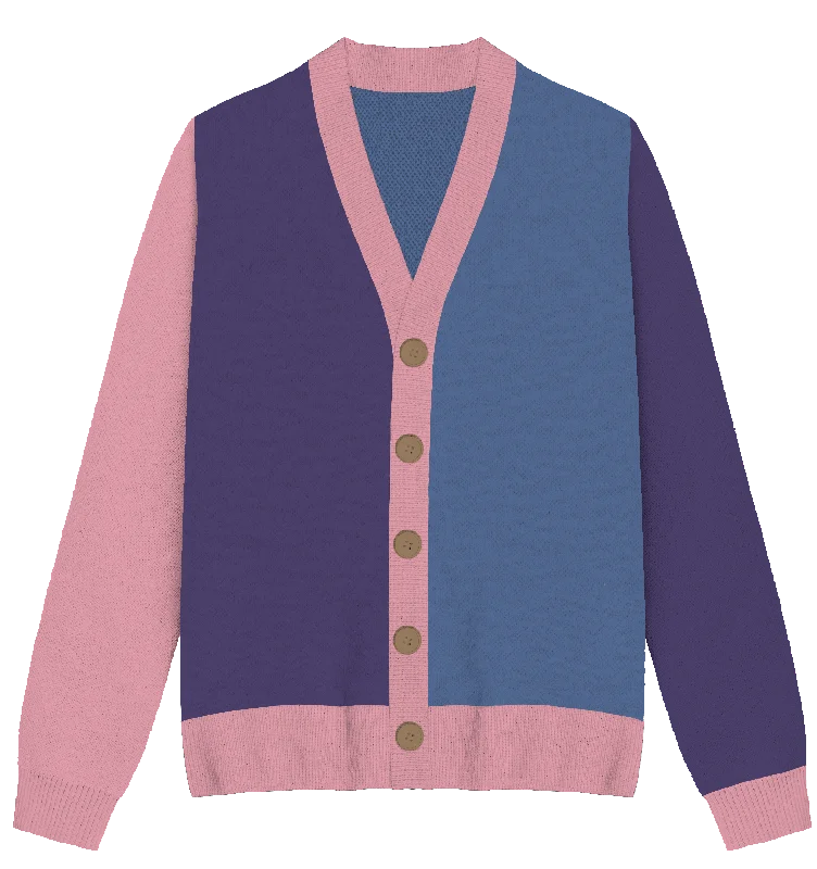Outdoor Trend Bisexual Colorblock Knit Cardigan