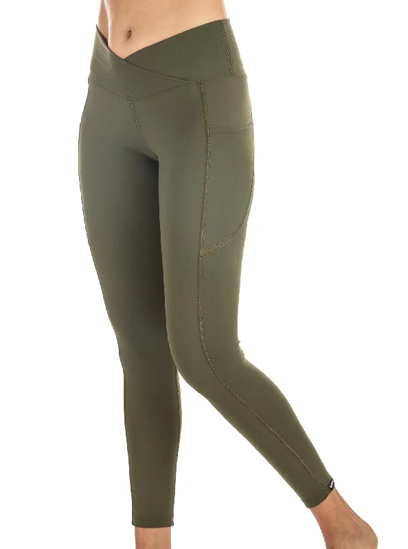Elegant Tailoring Motion Cross Over Pocketed Legging