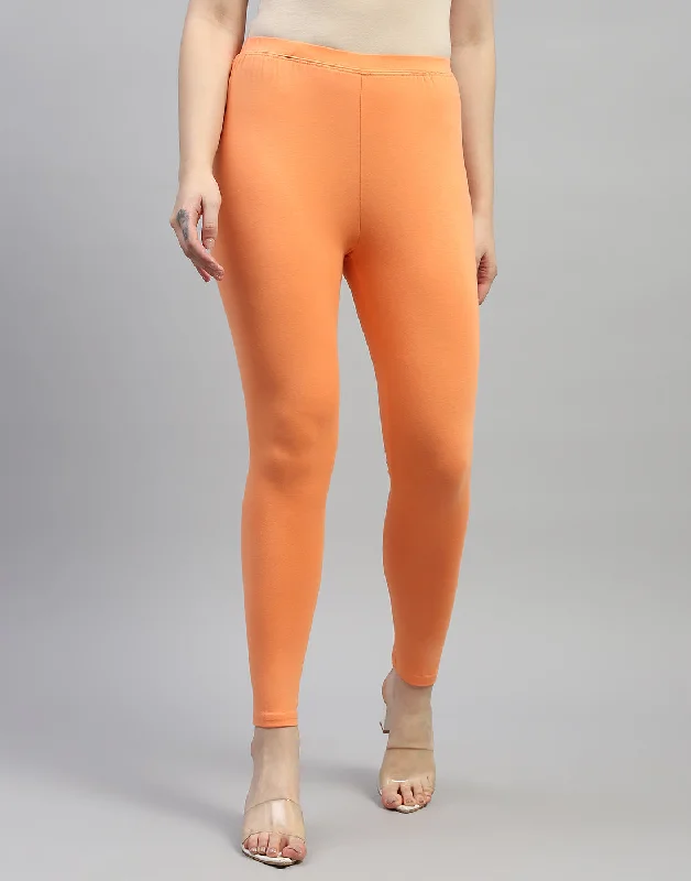 Skirt style Women Orange Solid Regular Fit Legging