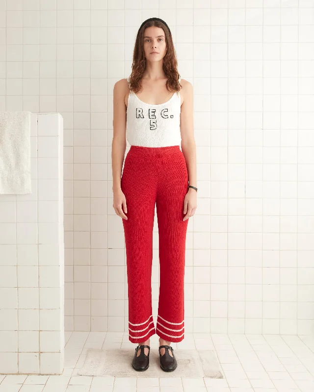 Street Style Quincy Stripe Joggers - Red