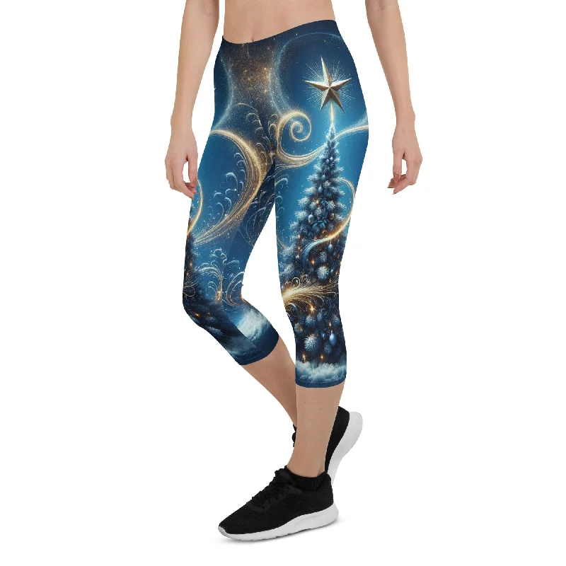 Trendy And Casual Starlit Christmas Capris