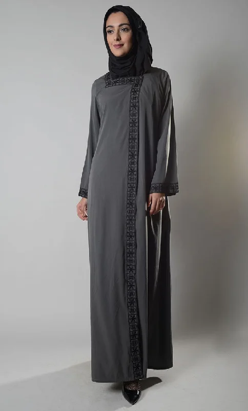 Free Design Melanie Front Open Snap Abaya Duster