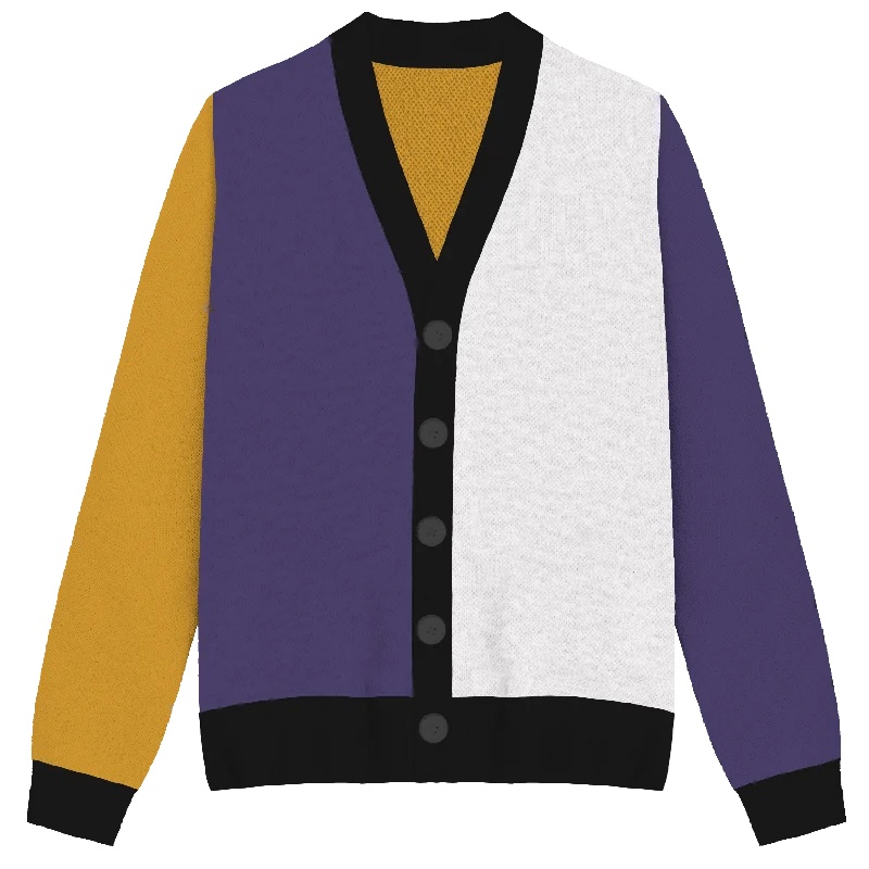Designer Style Non-Binary Colorblock Knit Cardigan