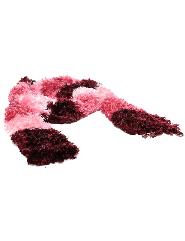 Street Style Faux Fur Colour Block Winter Scarf - M