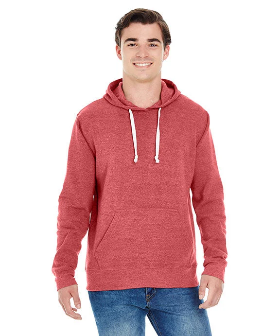 High Street Series JA8871 - J America Adult Triblend Pullover Fleece Hooded Sweatshirt | Red Triblend