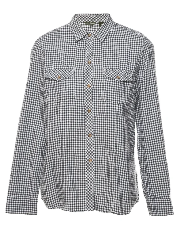 Soft Looks Eddie Bauer Gingham Pattern Shirt - M