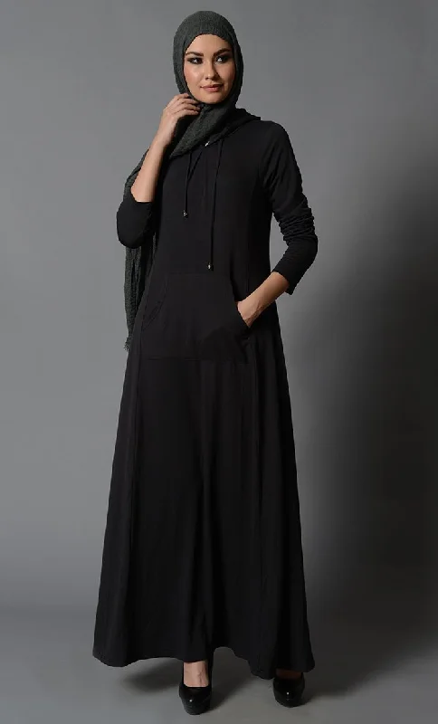 Street Fashion Hoodie style casual wear muslimah abaya dress