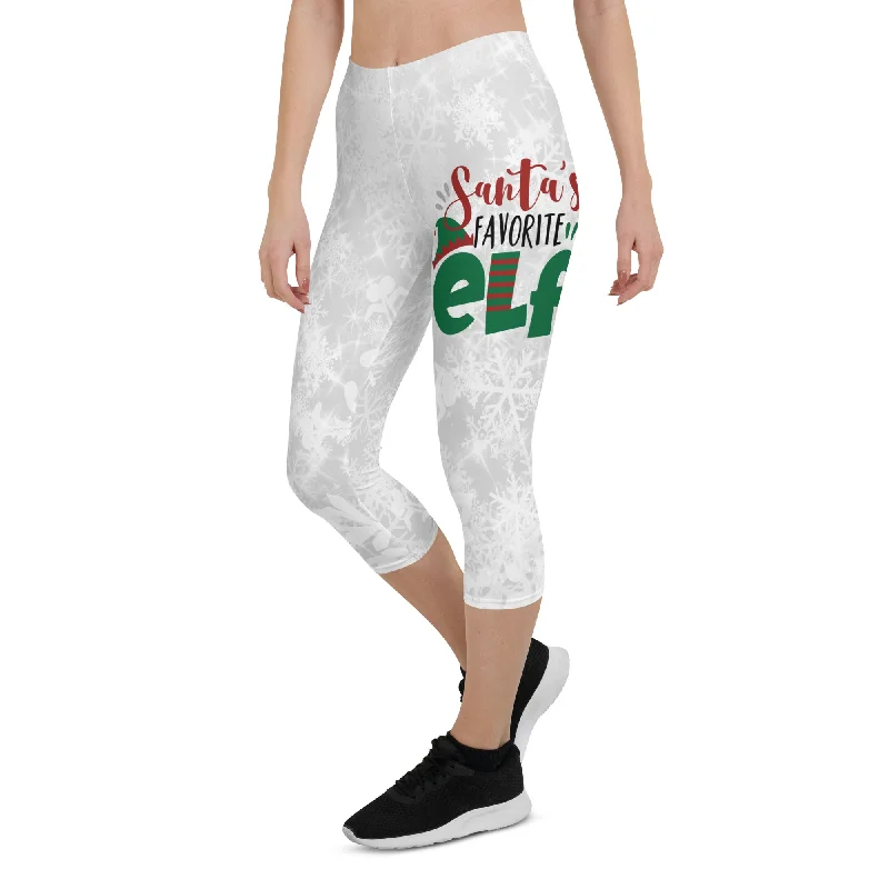 Easygoing Style Santa's Favorite Elf Capris