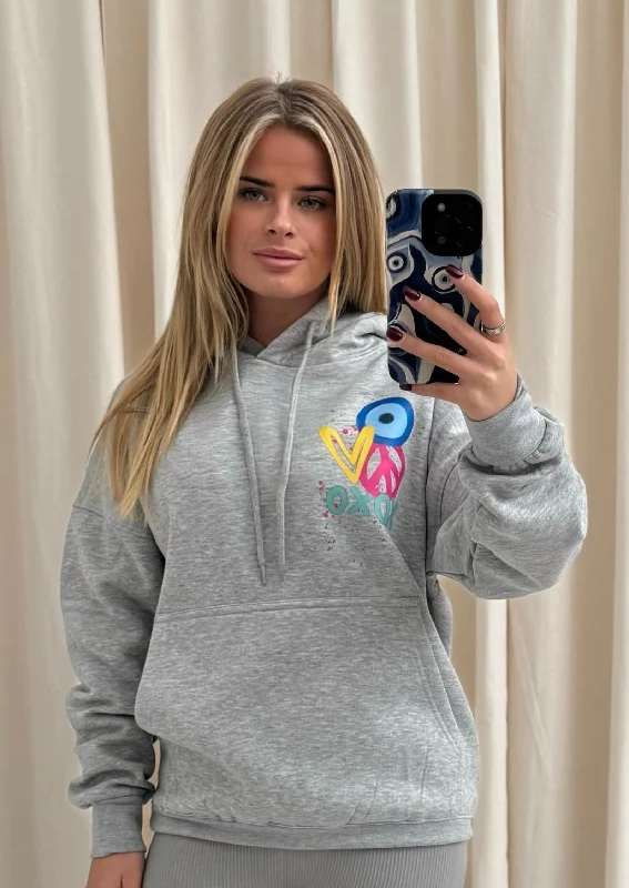 Goddess Outfit XOXO Graffiti Hoodie Grey