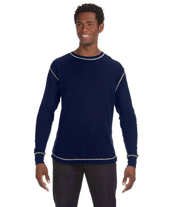 Comfortable Outfits JA8238 - J America Mens Vintage Long-Sleeve Thermal T-Shirt | Vintage Navy/Vintage White