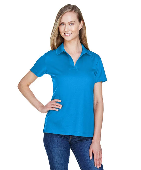Elegant Design DG20W - Devon & Jones CrownLux Performance® Ladies Plaited Polo Shirt | Ocean Blue