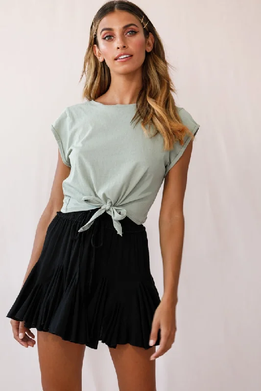 High-end Design Robyn Pleated Mini Skirt Black