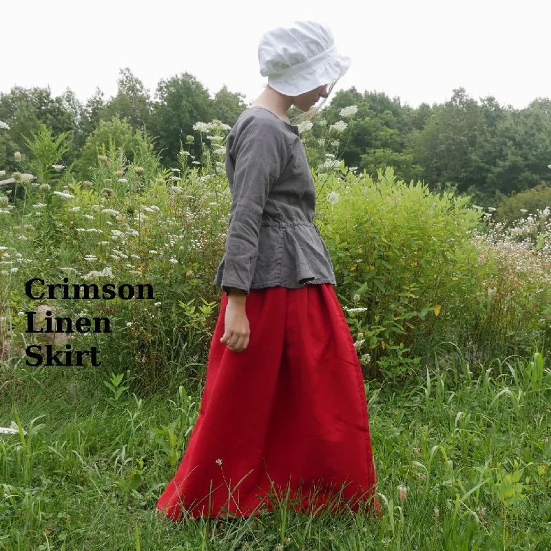 Street Casual Style Drawstring Skirt - Linen