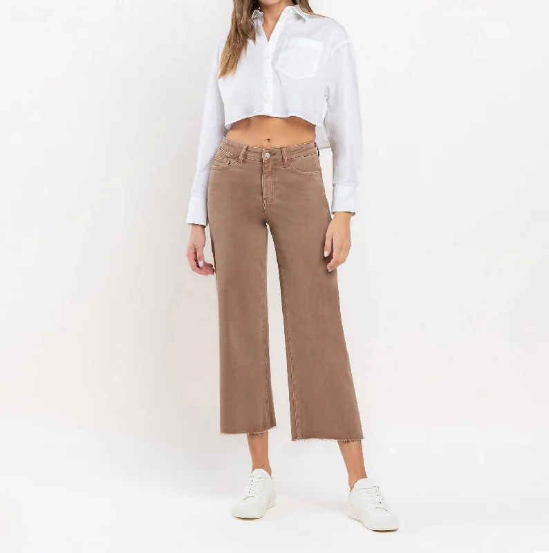 Casual Chic Wear Olivia Wide Leg Jeans In Malt