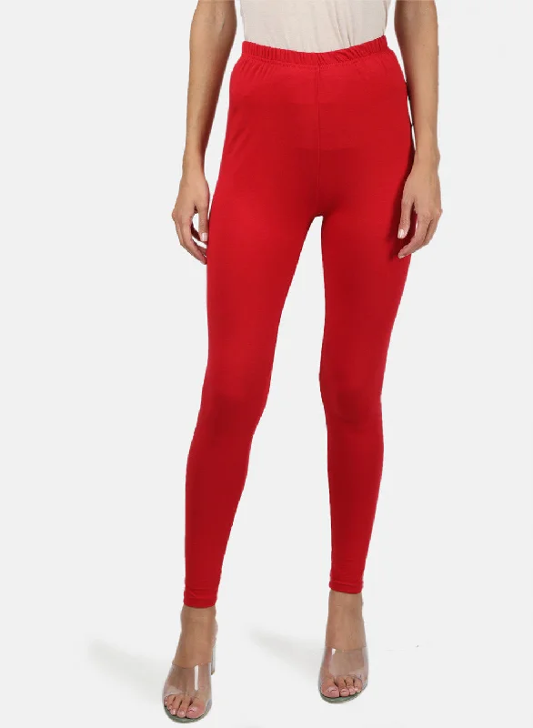 Sweet Girl Womens Red Plain Legging