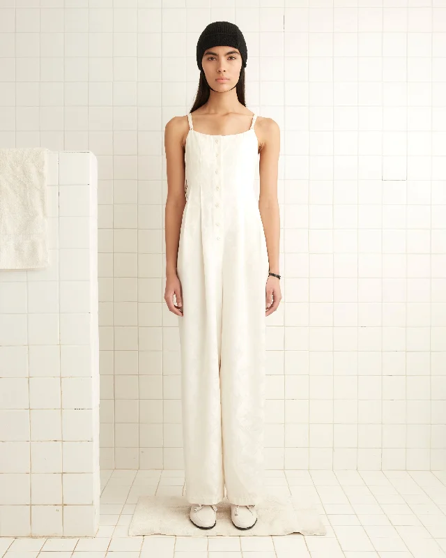 Cool Style Football Jacquard Jumpsuit - Cream