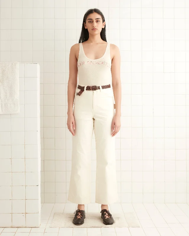 Cute Design Herringbone Knolly Brook Trousers - White