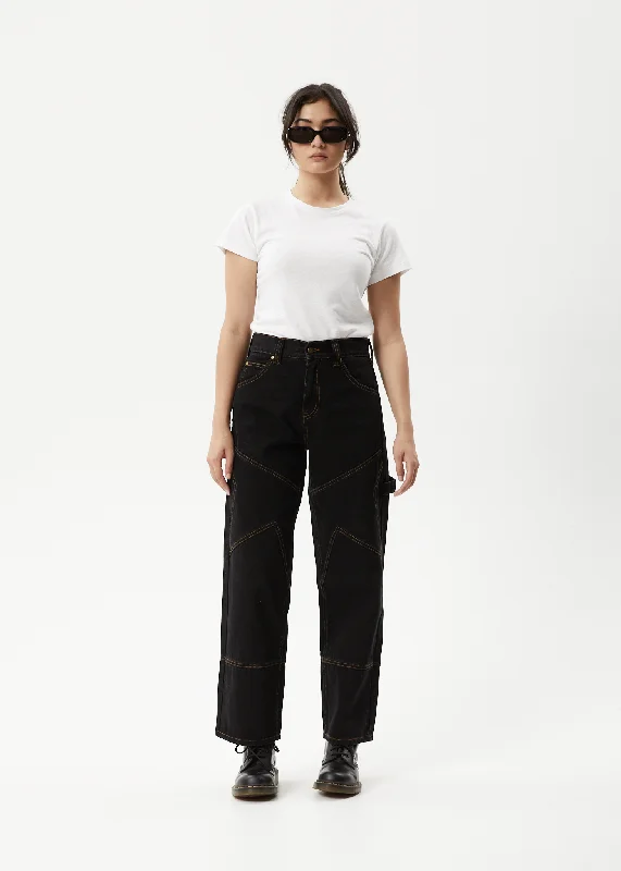 Retro Skirt Design AFENDS Womens Estrella - Denim Wide Leg Jeans - Black