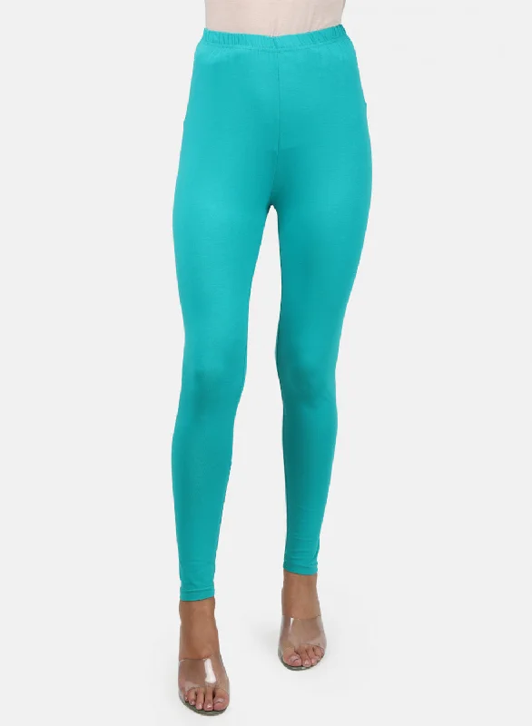 Knitted Design Womens Blue Plain Legging