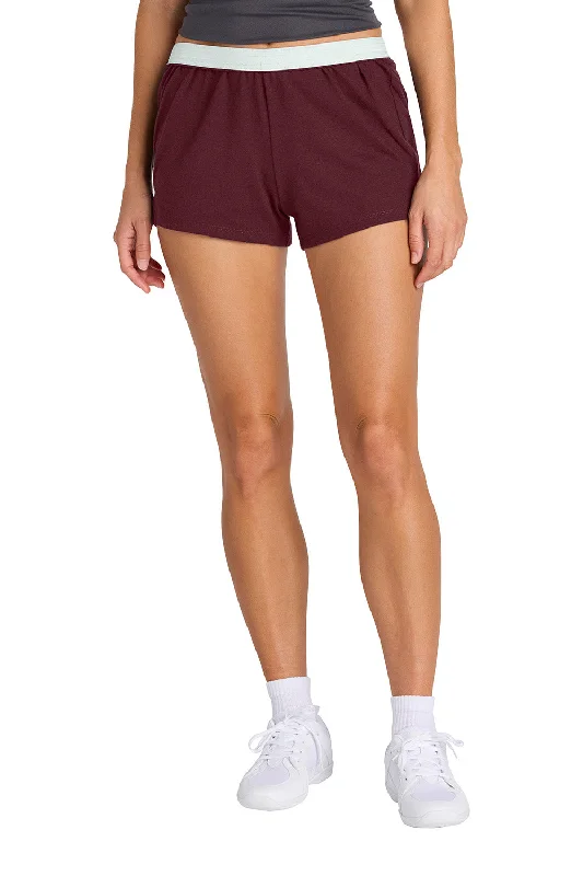 Comfortable And Casual Sport-Tek Womens Jersey Knit Squad Shorts - Maroon - NEW