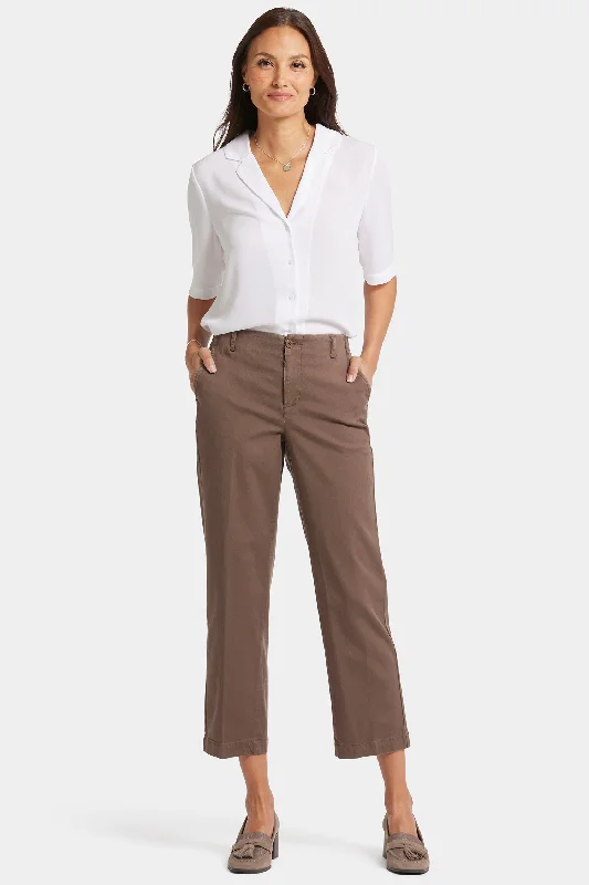 High-end atmosphere Marilyn Straight Ankle Pants - Dark Wood