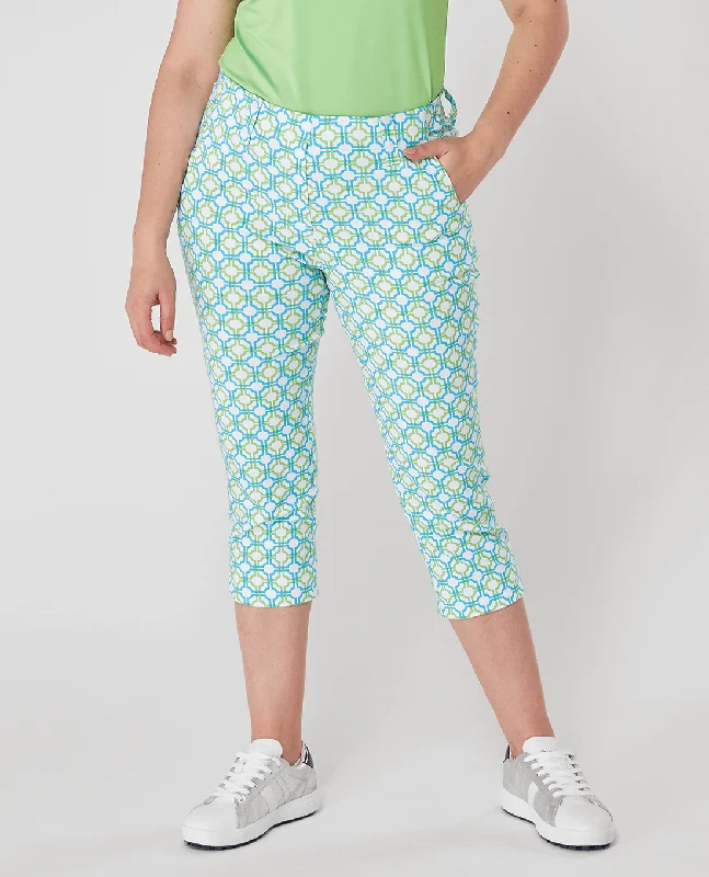 Trendy Comfort SIZE 12 - SWING OUT SISTER Lexi Pull On Capri Dazzling Blue & Emerald