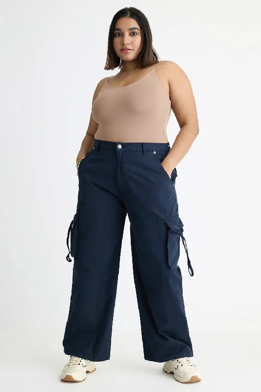Stylish Ease Elite Blue Curve Cargo Pants
