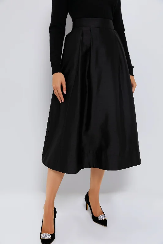 Playful Style Black Dupioni Kendall Skirt