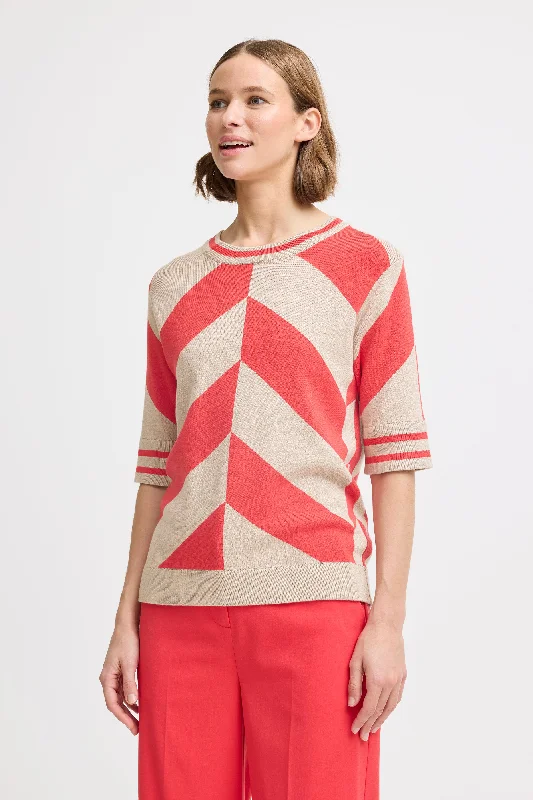 Customized Version B. Young Mmorla Short Sleeve Geometric Sweater