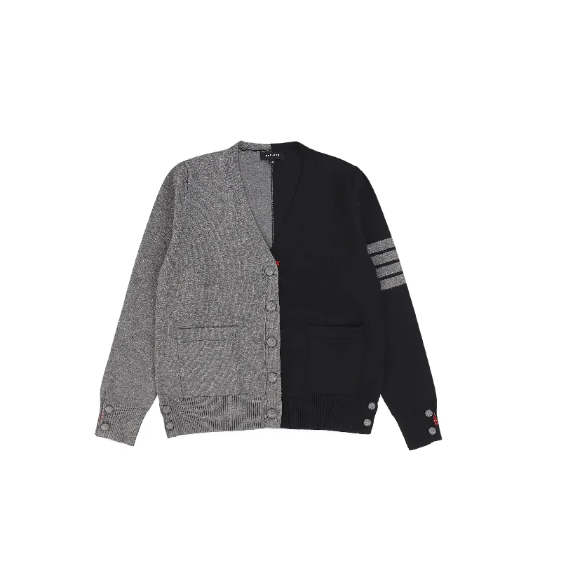 Carefree Style BAMBOO CHARCOAL TWO TONE BUTTON CARDIGAN [FINAL SALE]