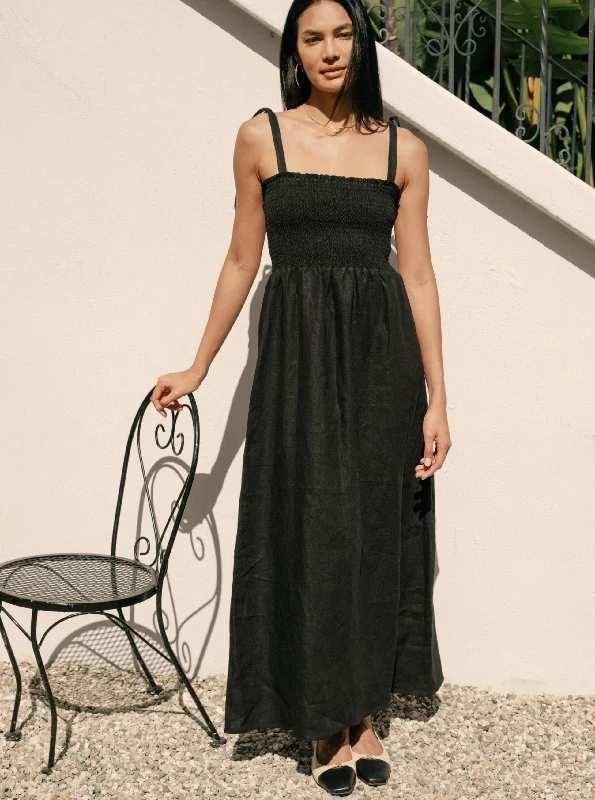 Affordable selection Sophie Dress - Black Linen