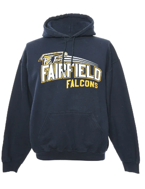 Simple Style Fairfield Falcon Baseball Hooded Sports Sweatshirt - L