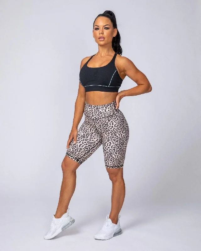 Personalized Series Signature Referee Length High Waist Scrunch - Yellow Leopard